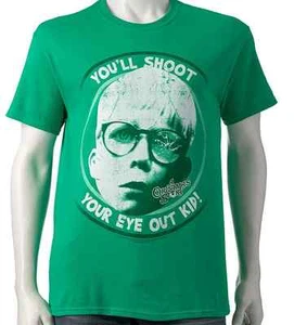 A Christmas Story Mens Sz L Shirt You'll Shoot Your Eye Out Kid Ralphie Green - Picture 1 of 3