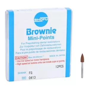 Shofu Dental 0413 Brownie Polishers Friction Grip FG Mini Points 12/Bx - Picture 1 of 2