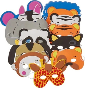7 Inch - 13 Inch Dress Up Foam Animal Masks, 1 Dozen - Picture 1 of 1