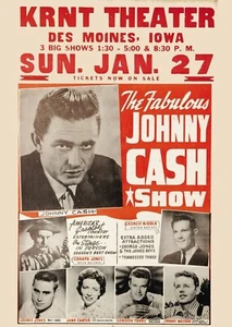 Johnny Cash Roadshow Concert Poster (1963) A4-A3-A2 SIZES - Picture 1 of 1