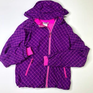 Ivivva by Lululemon Fly Girls 12 Purple Pink Plaid Hooded Jacket - Picture 1 of 11