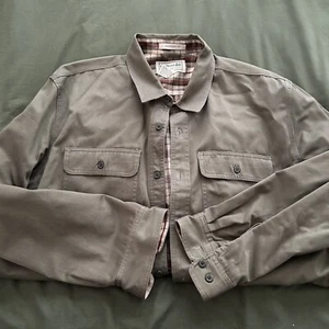 LL Bean Jacket Traditional Fit Men's Size XL Flannel Lined Long Sleeve Green - Picture 1 of 5