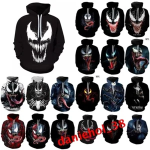 Adult Kids Marvel Venom 3D Hoodies Sweatshirt Pullover Coat Jumper Tops Gift UK - Picture 1 of 21