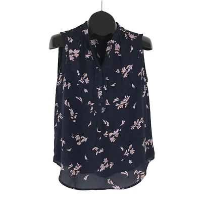 Blusa Ann Taylor Floral de Gasa Para Mujer Mediana Semi Transparente Sin Mangas Carrera Foto 1 de 4