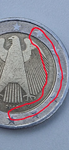 2 euro coin Germany 2002 D with an error Cover