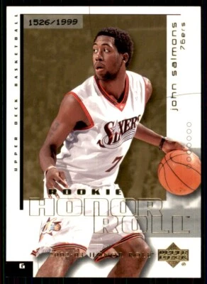 2002-03 Upper Deck Honor Roll John Salmons RC /1999 Philadelphia 76ers #115 - Image 1 of 2