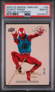 2024 UD Marvel Unbound Year 3 Fred Ian Scarlet Spider #155 /50 Auto PSA 10 POP 1 - Bild 1 von 3