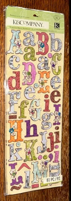 K&Company Jubilee Chipboard Alphabet Lg Page Alphas Letters Scrapbook Stickers - Image 1 of 2