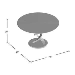 Furniture of America Halliway Glass Round Dining Table in Silver - Picture 1 of 9