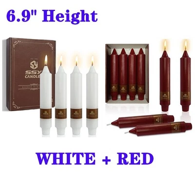 8 velas cónicas hechas a mano para decoración navideña, velas de cena sin perfume de 7" Foto 1 de 4