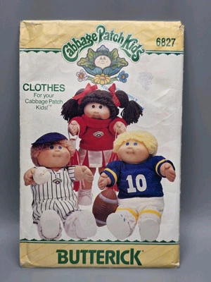 Butterick Cut Pattern #6827 VTG 80s Cabbage Patch Kids Clothes CPK Doll Clothes - Image 1 of 3