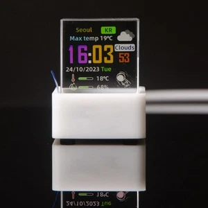 Ästhetisches 3D holografisches Display für stilvolle Zeit- und Wetter-Updates - Zdjęcie 1 z 36