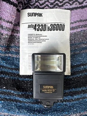 Sunpak 433D B3600D Flash for Nikon FM-2 FE-2 F3 Untested Good Condition Nikon - Image 1 of 4