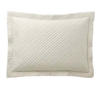 (1) RALPH LAUREN $185 Acolchado Satén Argyle Lujo King Sham 20 X 36" Pergamino Foto 1 de 4