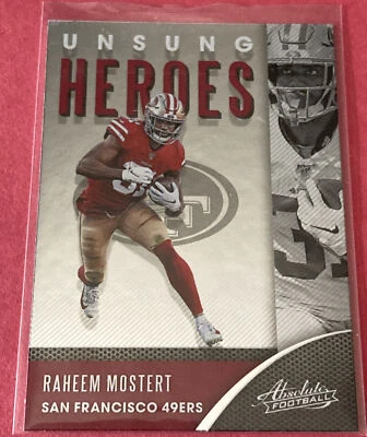 2020 Panini Absolute Unsung Heroes #UH-RM Raheem Mostert San Francisco 49ers - Image 1 of 2