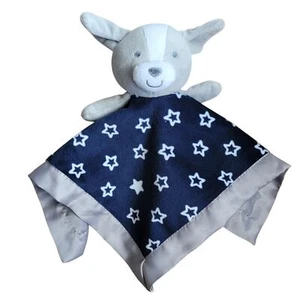 Coperta di sicurezza Carters bambino mio cucciolo Lovey sonaglio grigio blu cane stelle - Foto 1 di 6