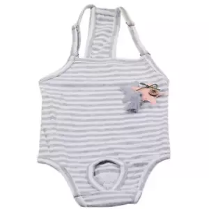 Gray Strips Female Dog Physiological Pants Washable Diapers Jumpsuit Dog Shorts - Picture 1 of 7