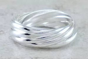 ELEGANT .925 STERLING SILVER 9 BAND ROLLING RING size 10 style# r2820 - Picture 1 of 3