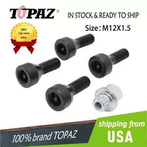 Wheel Lock Set Black Lug Bolts for BMW E32 E34 3 5 7er & Mini 36136786419 - Picture 1 of 6