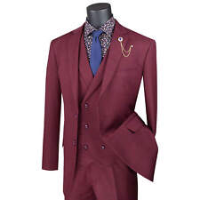 VINCI Men's Glen Plaid 3-Piece Suit 36S-62L, 5 Colors, Classic Fit - NEW