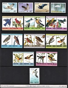 PÁJAROS - COLECCIÓN DE JUEGOS NEVIS Y MINI SÁBANAS ETC MNH SIN MONTAR COMO NUEVO - Imagen 1 de 5