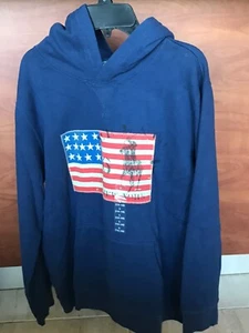 NWT Polo by Ralph Lauren Boys Navy Blue Logo Fleece Hoodie Boys Size L(14-16) - Picture 1 of 5