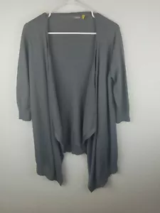 Cabela’s Womens Gray Open Waterfall Cardigan SZM 3/4 Sleeves Lightweight A27 - Picture 1 of 4