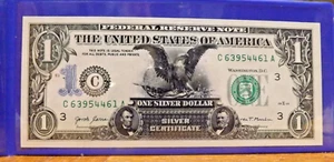 Genuine legal tender $1.00 US bill W/ 1899 NOTE OBVERSE(center cut) #0098EPC - Picture 1 of 8
