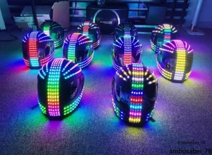 Robot Helmet For Light-up Costumes Dance Show Party Atmosphere Props Helmet Only - Picture 1 of 1