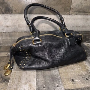 Vintage Michael Kors Black Leather Studded Purse Gold Hardware RARE - Picture 1 of 11