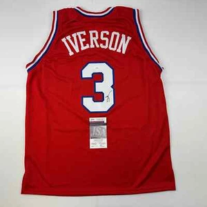 Autographed/Signed Allen Iverson Philadelphia Red Basketball Jersey JSA COA - Picture 1 of 4