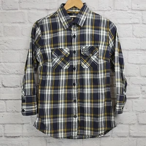 Superdry Women's Plaid Rivet Strength Garment Shirt Large British Design India - Picture 1 of 11
