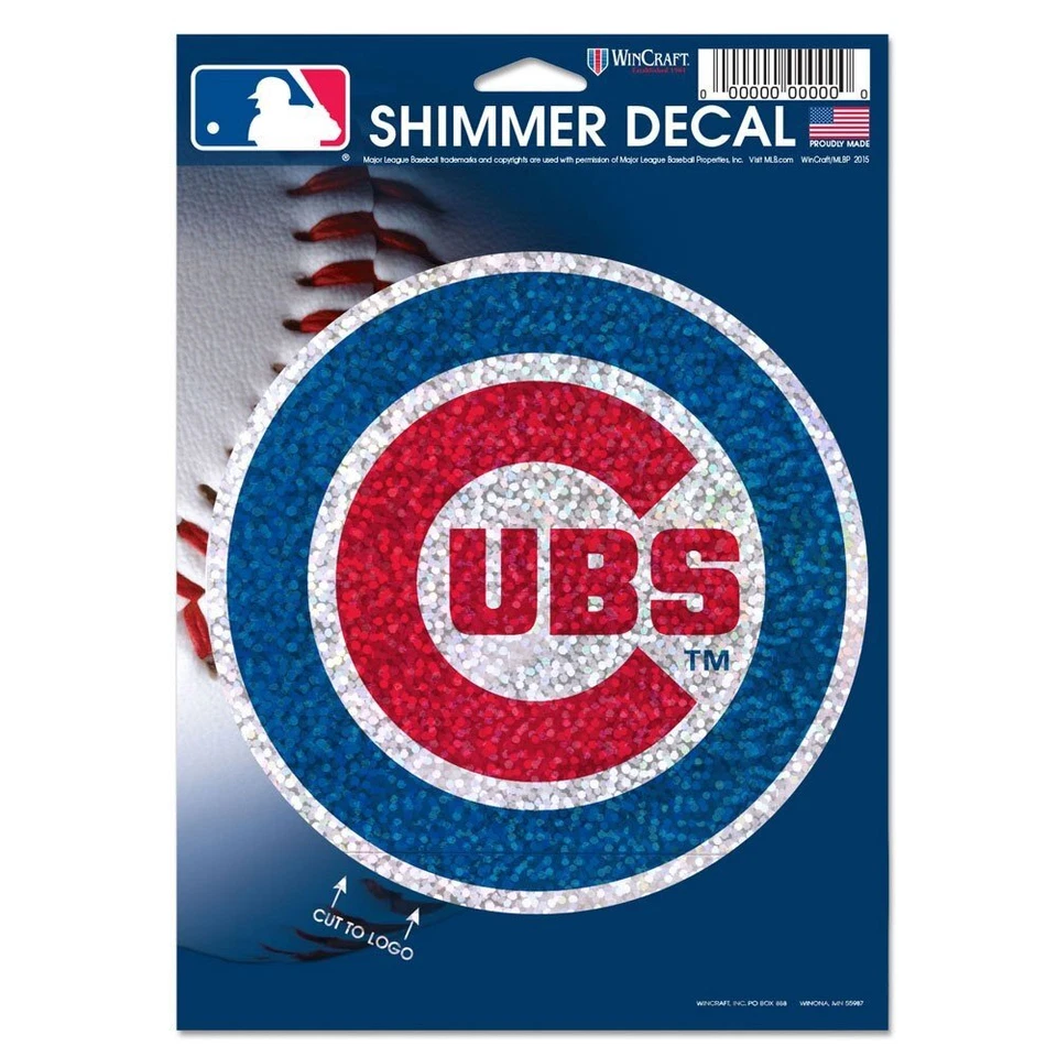 MLB Chicago Cubs Shimmer Decals, 5 x 7", Black - Image 1 of 1