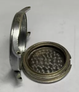 UNGEWÖHNLICH 1943 Schmitz Swiss Made 32,4 mm 10 1⁄2L versteckte Krone Etui klappbare Lünette! - Bild 1 von 10