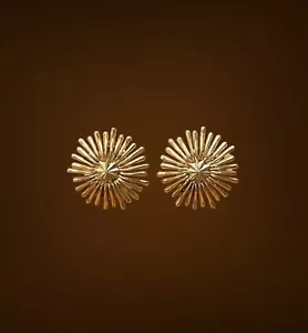 Tiffany & Co 14K Yellow Gold Vintage Starburst Earrings - Picture 1 of 8