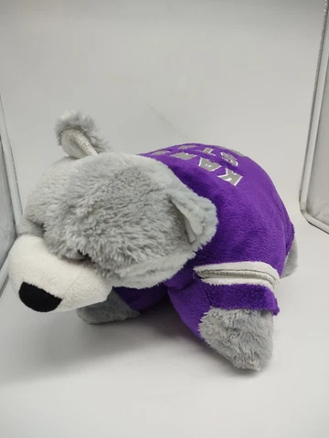 Kansas State Wildcats Large 18" Mascot Pillow Pet - NCAA Willie purple silver Cover