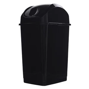 Pequeño bote de basura de plástico Superio 4,5 galones con tapa superior oscilante - negro - Imagen 1 de 2
