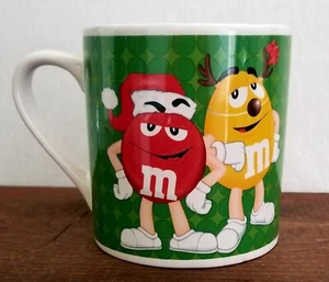 M&M Red Santa Yellow Reindeer Funny Christmas Holiday Coffee Mug 24OZ - Picture 1 of 8