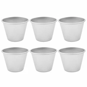 6 Aluminum Cupcake Cake Pudding Cup Molten Pans Baking Muffin Cases Decorating - Picture 1 of 8