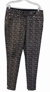 Nygard Luxe Slims Jegging Legging Pants L Black Silver Gold Evening Casual 14 16 - Picture 1 of 5