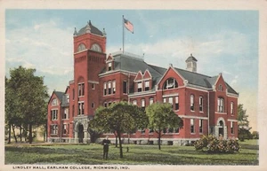 Richmond Indiana Earlham College Lindley Hall Postkarte - Bild 1 von 2