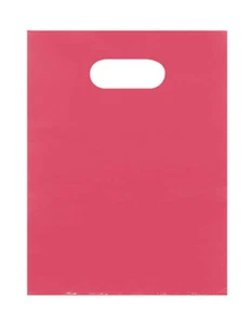 Plastic Bags 500 Pink Shopping Merchandise Die Cut Handles 15 x 18" x 4"  Diecut - Picture 1 of 2