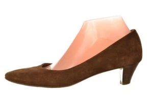 Salvatore Ferragamo Womens Shoes Size 8.5 Brown Suede Classic Pumps Heels - Picture 1 of 5