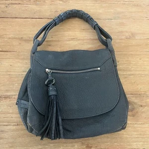 Luana Leather Gray Tassell Bag Hobo Crossbody Convertible Soft Classic - Picture 1 of 6