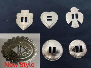 YOUR CHOICE 12, 50, 100 Western Conchos! Round Large Oval Heart Arrowhead T-Bird - Picture 1 of 7