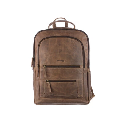 Greenland Montenegro Damen Leder Rucksack XXL Braun City Freizeit 30 cm 2911 - Bild 1 von 4