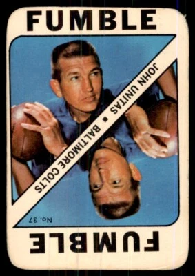 1971 Topps Game Inserts Fumble John Unitas VGWrinkle Colts #37 *Noles2148* - Image 1 of 2