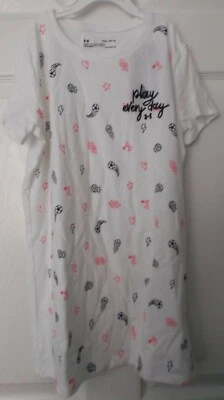 UNDER ARMOUR GIRLS' WHITE TEE SHIRT - HEATGEAR - LARGE-YLG/G - NEW WITH DEFECT - Image 1 of 4