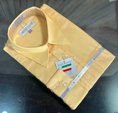 Camisa de vestir Daniel Ellissa para hombre 16,5 36/37 canaria convertible puño a medida Foto 1 de 4