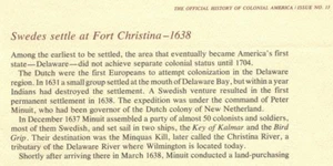 Infokarte GESCHICHTE DES KOLONIALEN AMERIKAS 13. Schweden siedeln sich in Fort Christina an - Bild 1 von 3